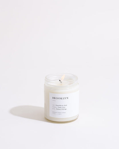 Candle with a label on a white background