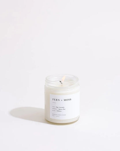 Fern & Moss candle on a white background