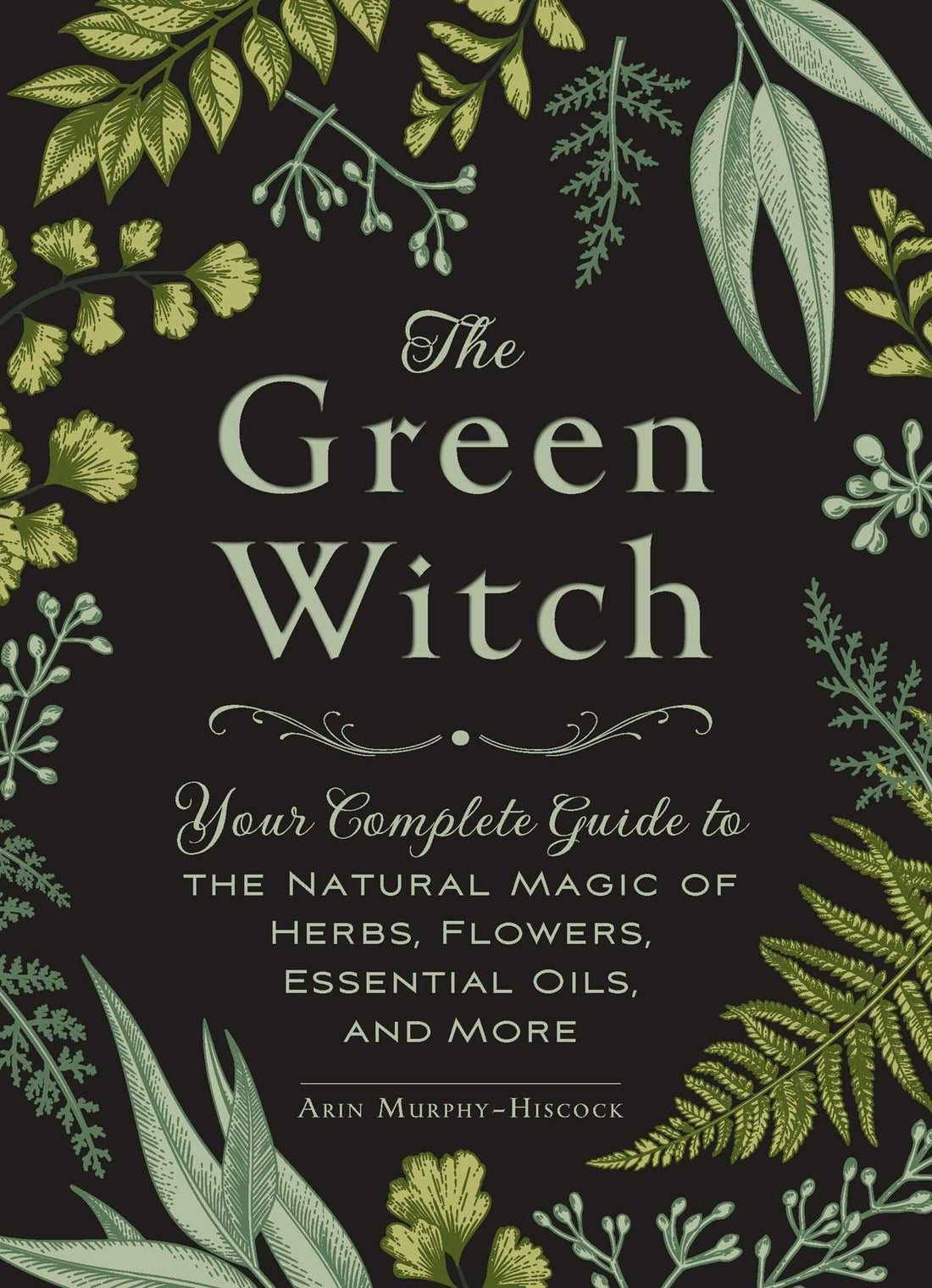 Book cover of 'The Green Witch' with green foliage on a dark background