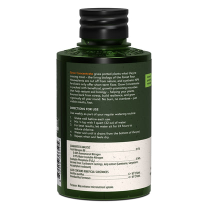 Bottle label with text and directions on a white background