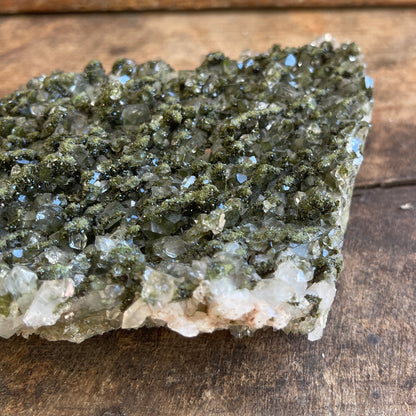 Mineral sample on a wooden surface