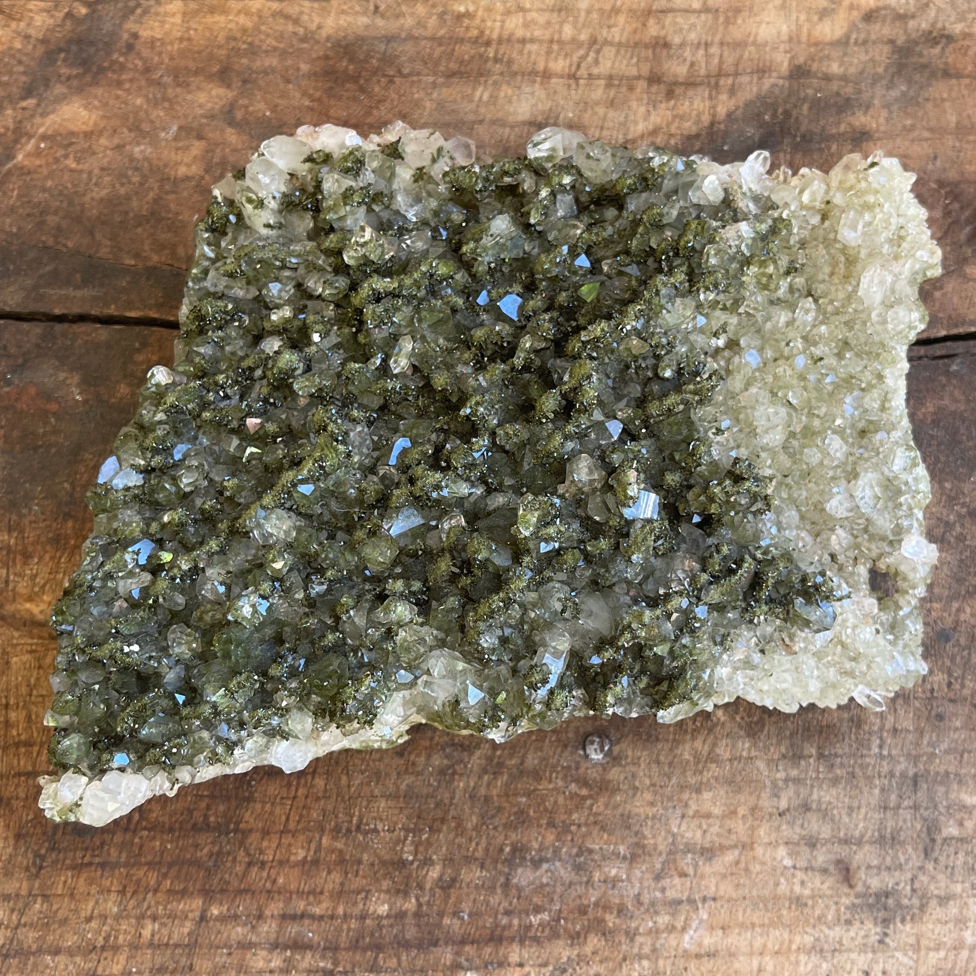 Mineral sample on a wooden surface