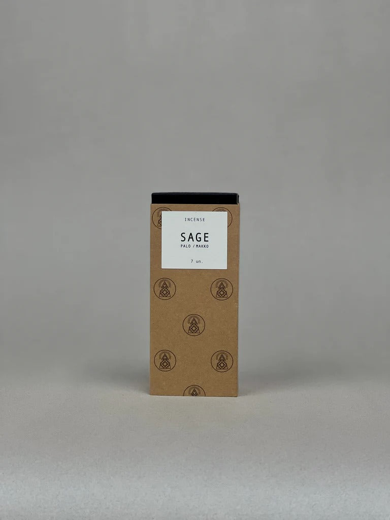 Box of Incense labeled 'Sage' on a gray background