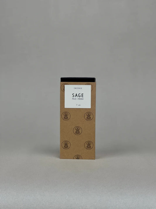 Box of Incense labeled 'Sage' on a gray background