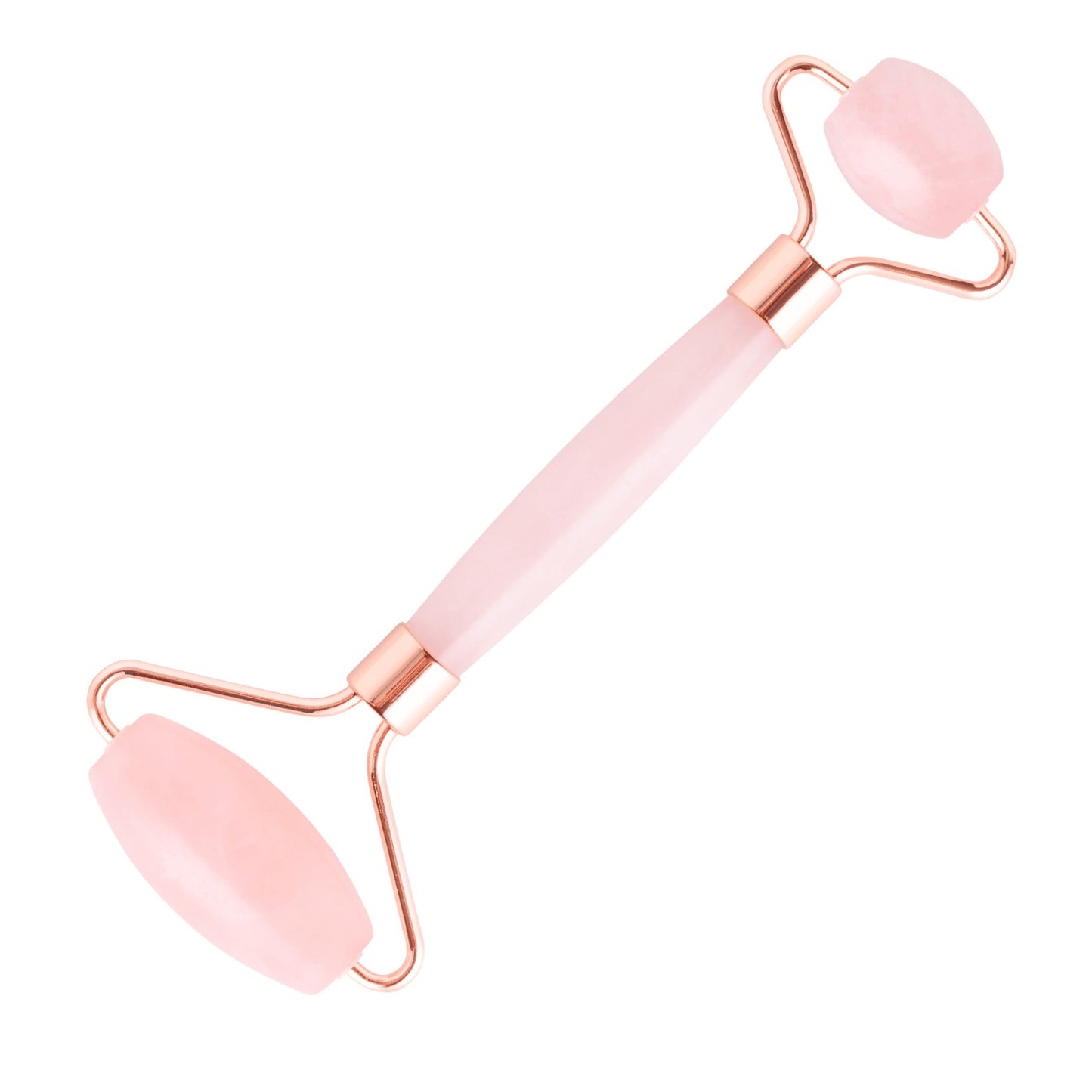 Rose Quartz Facial Roller on white background