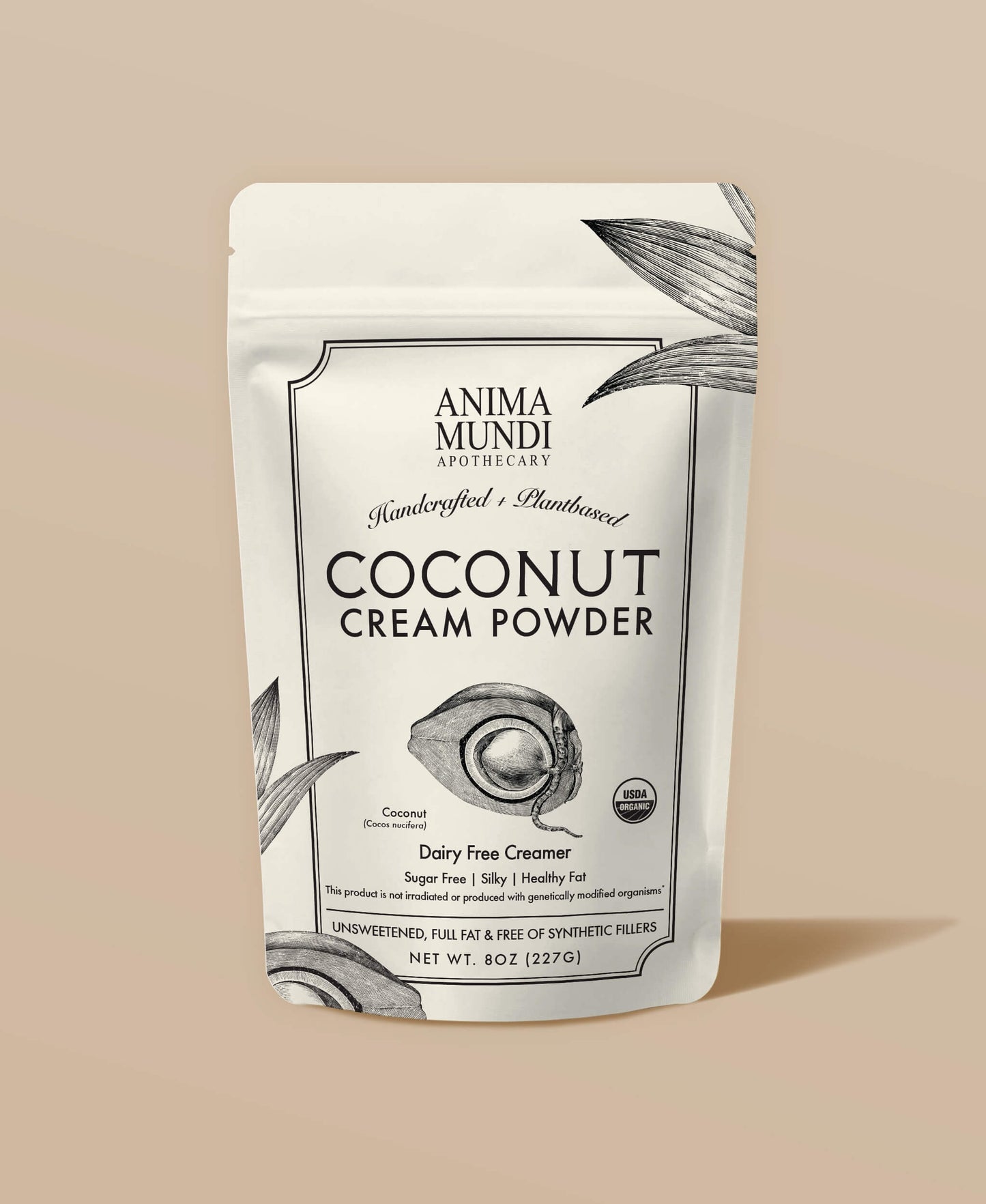 Anima Mundi Coconut Cream Powder package on a beige background