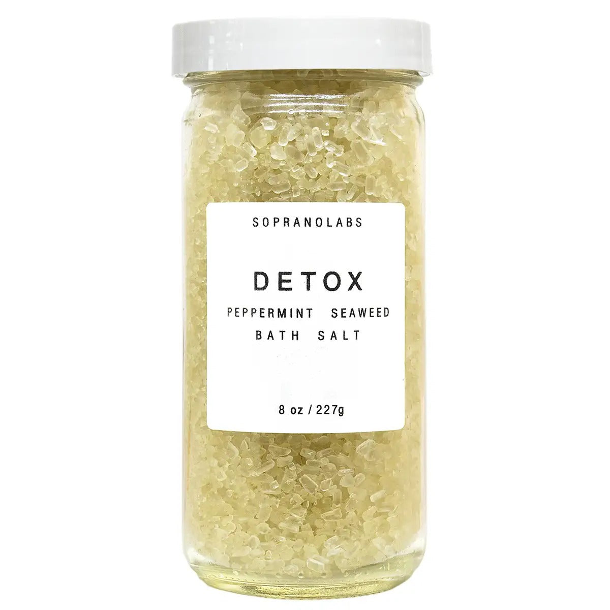 Jar of Sopranolabs Detox Peppermint Seaweed Bath Salt on a white background