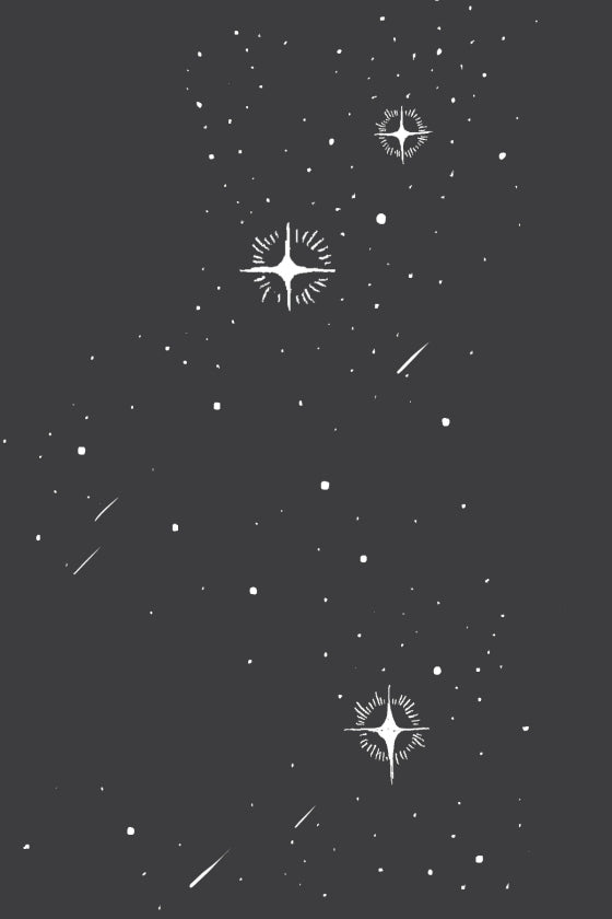Illustrated stars over black background