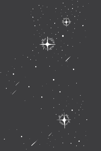 Illustrated stars over black background